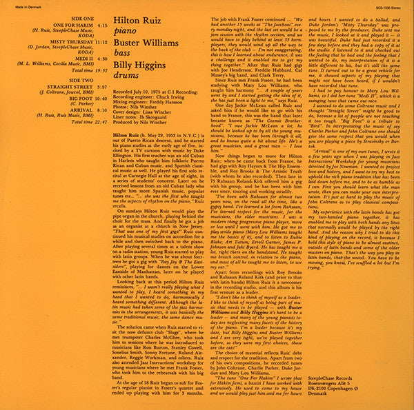 Hilton Ruiz Trio - Piano Man (Vinyl, LP, Album, Stereo) Very Good (VG) / Very Good Plus (VG+)