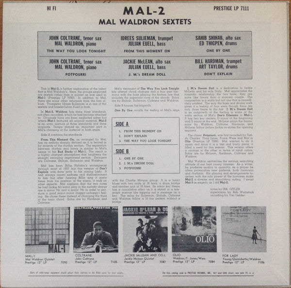Mal Waldron - Mal/2 (Vinyl, LP, Album, Reissue, Mono) Very Good Plus (VG+) / Very Good Plus (VG+)