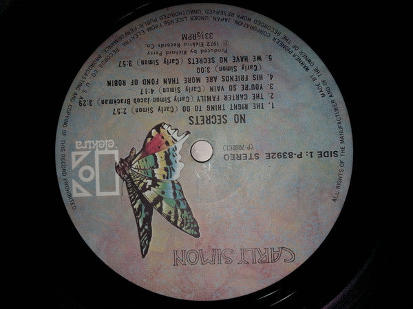 Carly Simon - No Secrets (Vinyl, LP, Album, Repress) Very Good (VG) / Very Good (VG)