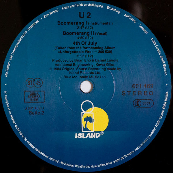 U2 - Pride (In The Name Of Love) (Vinyl, 12", 45 RPM, Maxi-Single, Stereo) Near Mint (NM or M-) / Very Good (VG)