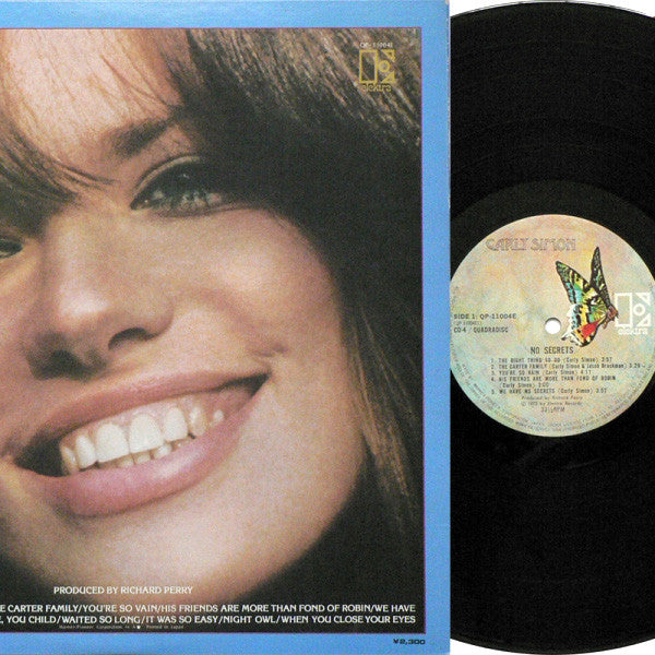 Carly Simon - No Secrets (Vinyl, LP, Album, Quadraphonic) Very Good Plus (VG+) / Fair (F)