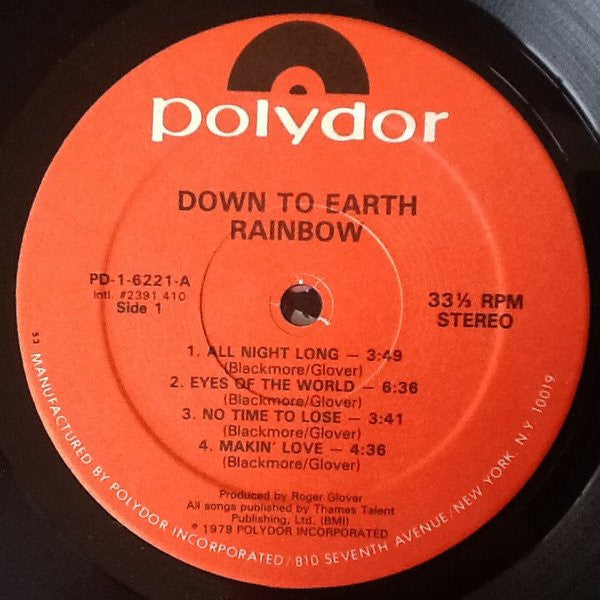 Rainbow - Down To Earth (Vinyl, LP, Album, Stereo) Very Good (VG) / Very Good (VG)