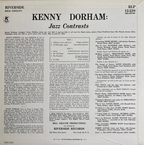 Kenny Dorham - Jazz Contrasts (Vinyl, LP, Album, Reissue, Mono)