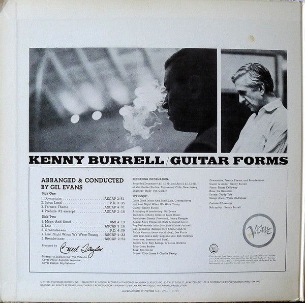 Kenny Burrell - Guitar Forms (Vinyl, LP, Album, Reissue, Stereo) Very Good (VG) / Very Good (VG)