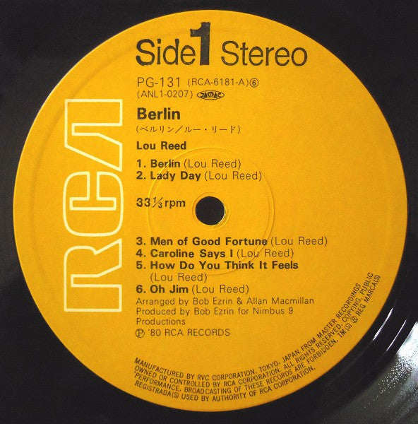 Lou Reed - Berlin (Vinyl, LP, Album, Limited Edition, Reissue) Very Good Plus (VG+) / Very Good Plus (VG+)