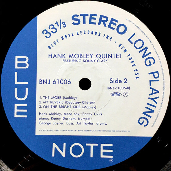 The Hank Mobley Quintet - Hank Mobley Quintet Featuring Sonny Clark (Vinyl, LP, Album, Limited Edition, Stereo) Very Good Plus (VG+) / Near Mint (NM or M-)