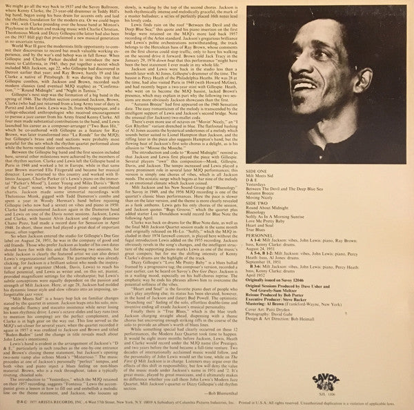Milt Jackson - The First Q (Vinyl, LP, Album, Reissue) Very Good Plus (VG+) / Very Good Plus (VG+)