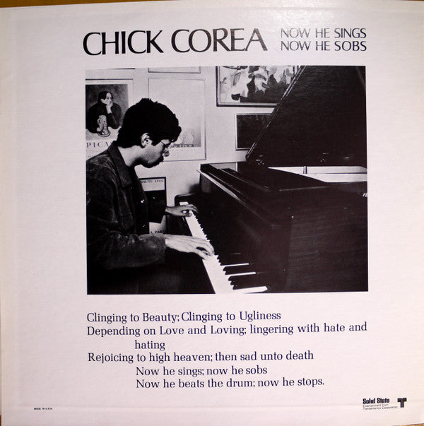 Chick Corea - Now He Sings, Now He Sobs (Vinyl, LP, Album, Stereo)
