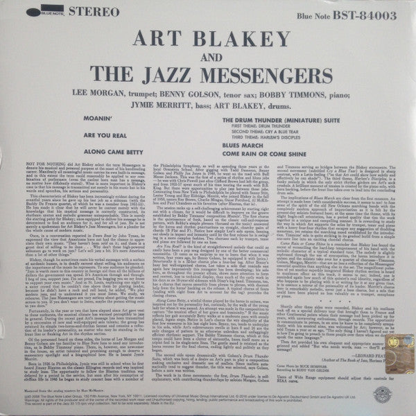 Art Blakey & The Jazz Messengers - Moanin' (Vinyl, LP, Album, Reissue, Stereo) Near Mint (NM or M-) / Near Mint (NM or M-)