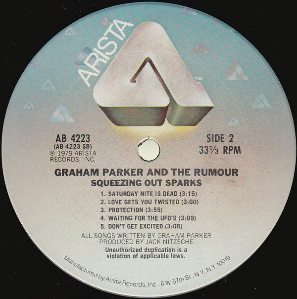 Graham Parker And The Rumour - Squeezing Out Sparks (Vinyl, LP, Album) Very Good (VG) / Very Good (VG)