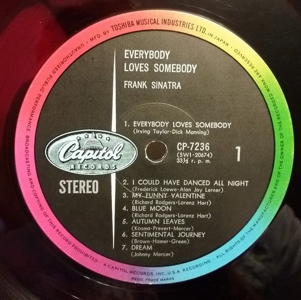 Frank Sinatra - Everybody Loves Somebody (Vinyl, LP, Compilation, Stereo) Very Good Plus (VG+) / Very Good (VG)