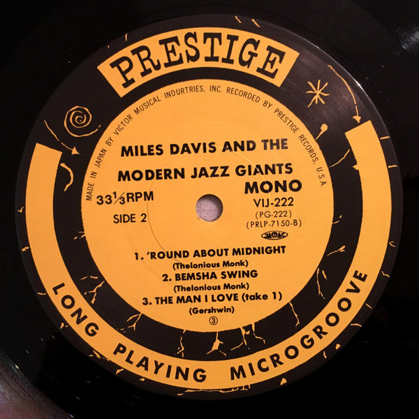 Miles Davis - Miles Davis And The Modern Jazz Giants (Vinyl, LP, Album, Compilation, Reissue, Mono) Very Good Plus (VG+) / Very Good Plus (VG+)