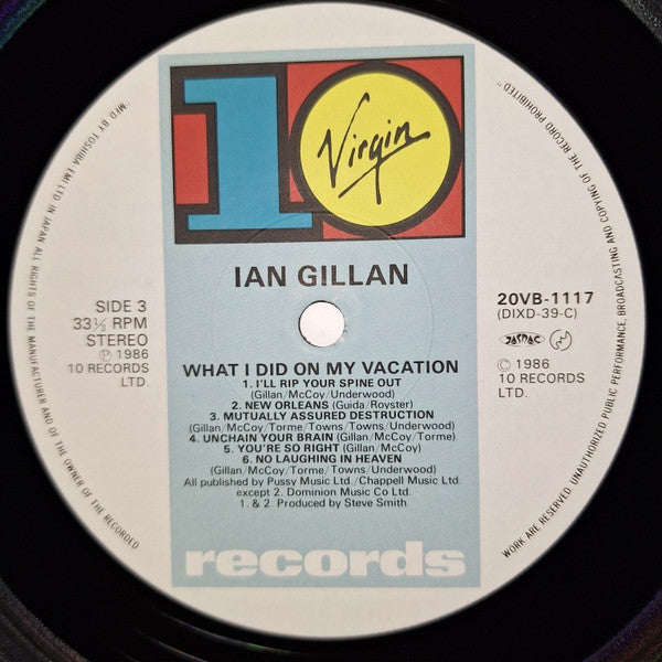Ian Gillan - What I Did On My Vacation (2xVinyl, LP, Compilation, Stereo) Near Mint (NM or M-) / Very Good Plus (VG+)