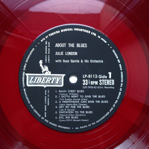 Julie London - About The Blues (Vinyl, LP, Album, Stereo) Very Good (VG) / Poor (P)
