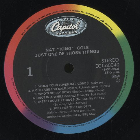 Nat King Cole - Just One Of Those Things (Vinyl, LP, Reissue, Stereo) Very Good Plus (VG+) / Very Good Plus (VG+)