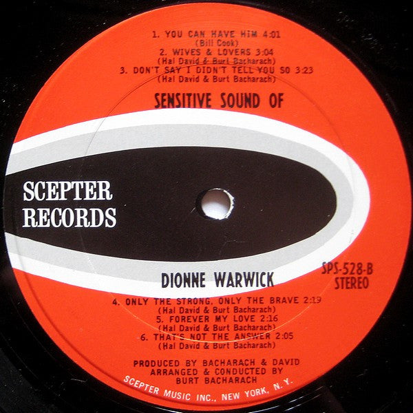 Dionne Warwick - The Sensitive Sound Of Dionne Warwick (Vinyl, LP, Album, Stereo) Good Plus (G+) / Good (G)