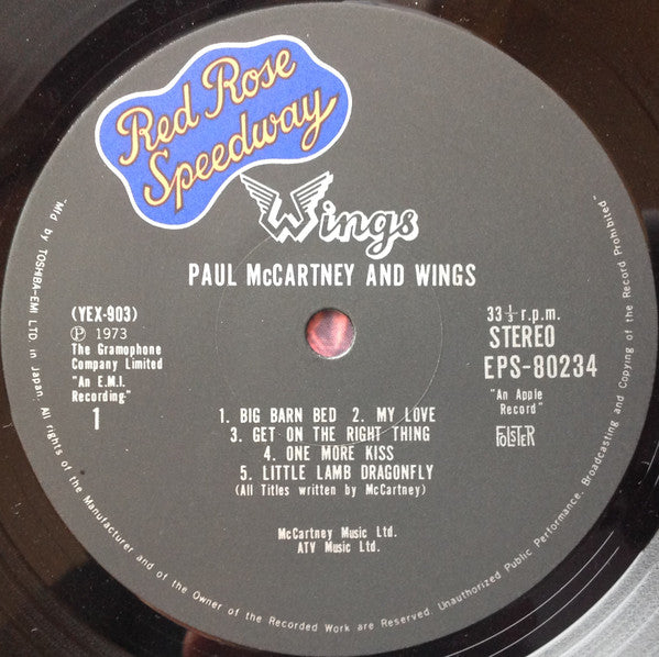 Wings (2) - Red Rose Speedway (Vinyl, LP, Album, Stereo) Very Good Plus (VG+) / Very Good Plus (VG+)
