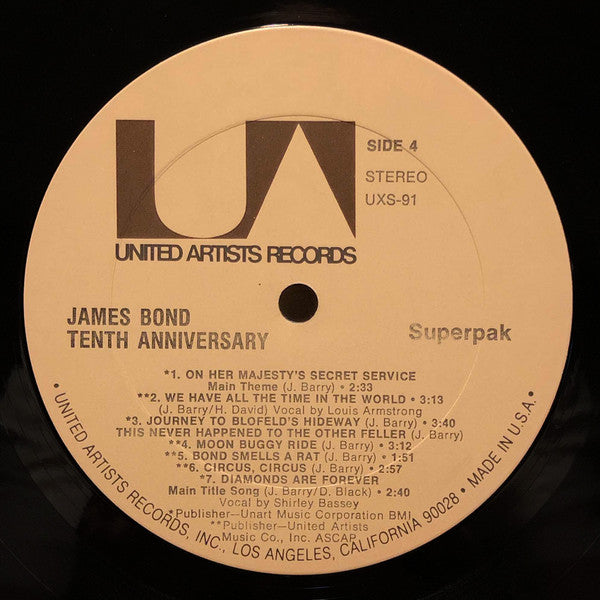 John Barry - James Bond 10th Anniversary (2xVinyl, LP, Compilation, Album) Very Good (VG) / Good Plus (G+)