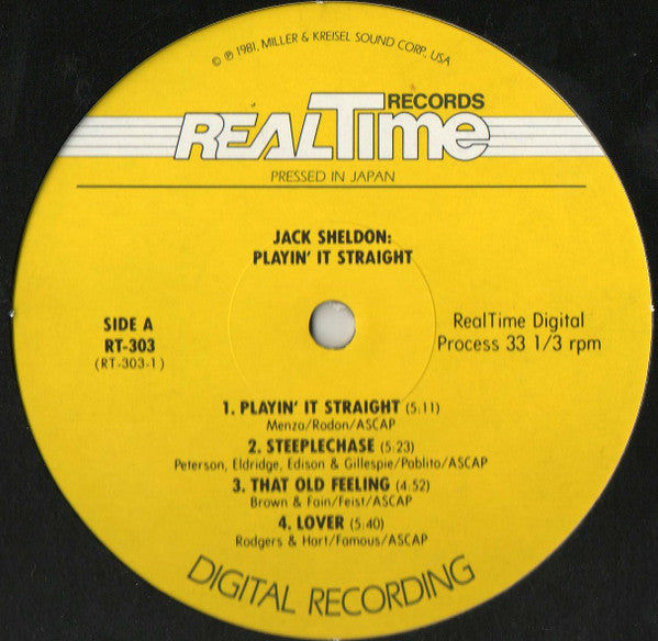 Jack Sheldon - Playin' It Straight (Vinyl, LP, Album, Limited Edition) Near Mint (NM or M-) / Very Good Plus (VG+)