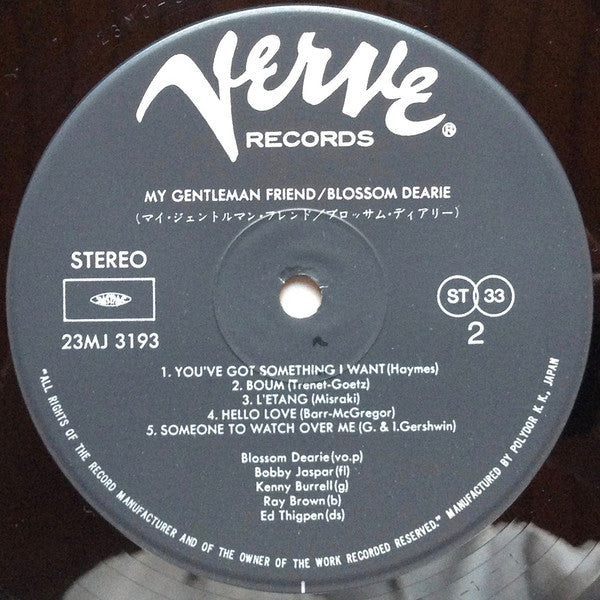 Blossom Dearie - My Gentleman Friend (Vinyl, LP, Album, Reissue) Very Good Plus (VG+) / Near Mint (NM or M-)