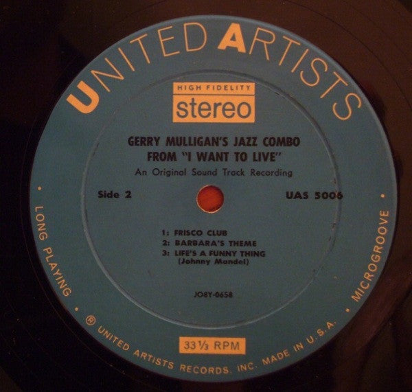 Gerry Mulligan - The Jazz Combo From "I Want To Live!" (Vinyl, LP, Album, Stereo) Very Good (VG) / Very Good (VG)