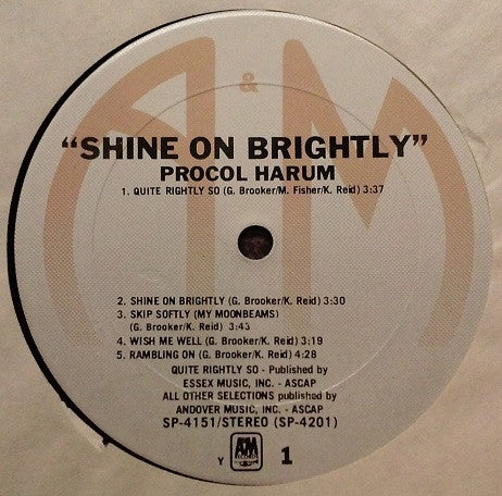 Procol Harum - Shine On Brightly (Vinyl, LP, Album, Reissue, Stereo) Good Plus (G+) / Very Good (VG)