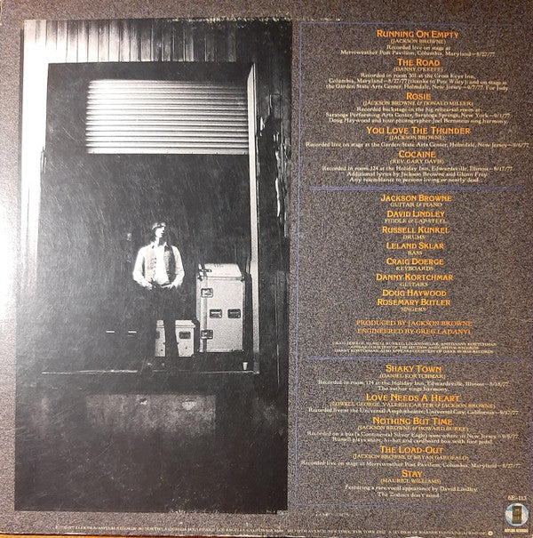 Jackson Browne - Running On Empty (Vinyl, LP, Album, Reissue) Very Good Plus (VG+) / Very Good Plus (VG+)