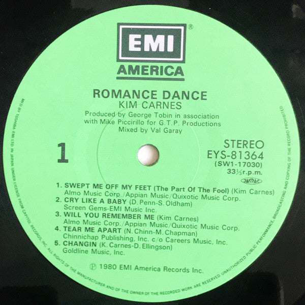 Kim Carnes - Romance Dance (Vinyl, LP, Album, Stereo) Very Good Plus (VG+) / Very Good Plus (VG+)