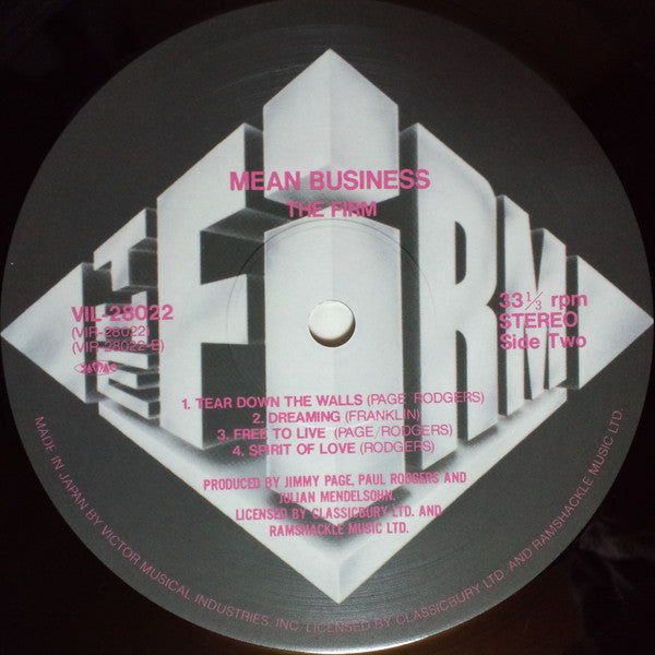 The Firm (7) - Mean Business (Vinyl, LP, Album) Very Good Plus (VG+) / Very Good Plus (VG+)