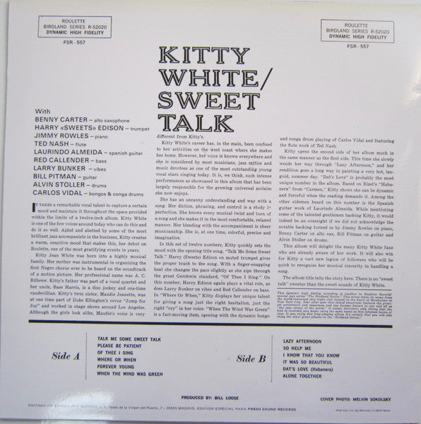 Kitty White - Sweet Talk (Vinyl, LP, Album, Reissue) Very Good Plus (VG+) / Very Good Plus (VG+)