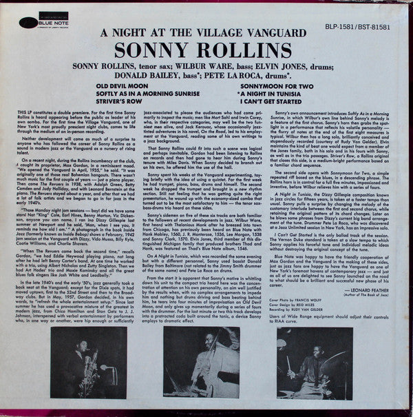 Sonny Rollins - A Night At The "Village Vanguard" (Vinyl, LP, Album...