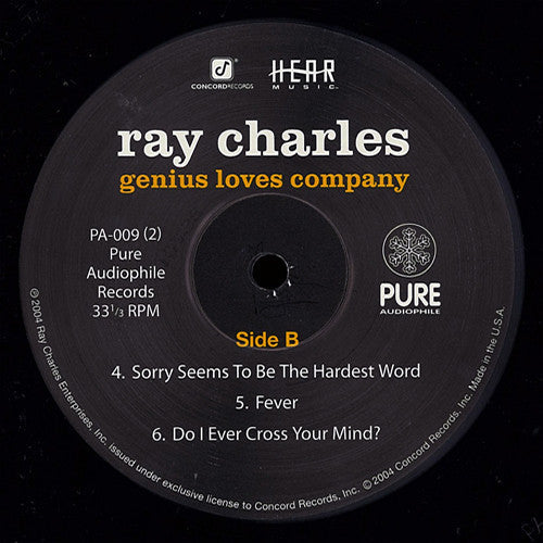 Ray Charles - Genius Loves Company (2xVinyl, LP, Album, Limited Edition, Numbered, Stereo) Very Good Plus (VG+) / Very Good Plus (VG+)