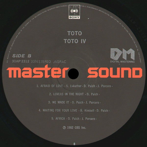 Toto - Toto IV (Vinyl, LP, Album, Stereo)