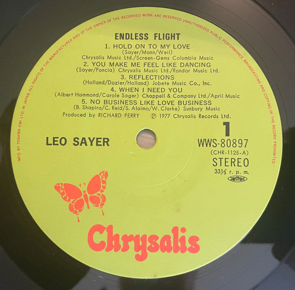 Leo Sayer - Endless Flight (Vinyl, LP, Album) Very Good Plus (VG+) / Very Good Plus (VG+)