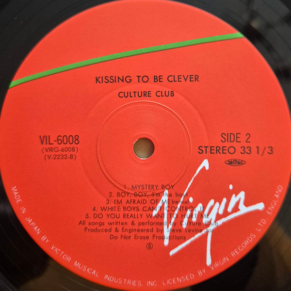 Culture Club - Kissing To Be Clever = Mystery Boy (Vinyl, LP, Album, Stereo) Very Good Plus (VG+) / Very Good Plus (VG+)