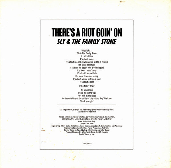 Sly & The Family Stone - There's A Riot Goin' On (Vinyl, LP, Album)