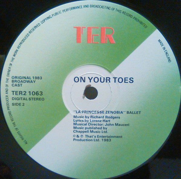 Rodgers & Hart - On Your Toes - Original 1983 Broadway Cast (2xVinyl, LP, Album, Stereo) Near Mint (NM or M-) / Very Good Plus (VG+)