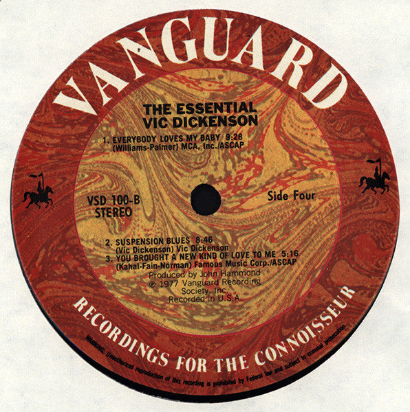 Vic Dickenson - The Essential Vic Dickenson (2xVinyl, LP, Compilation) Very Good (VG) / Very Good Plus (VG+)