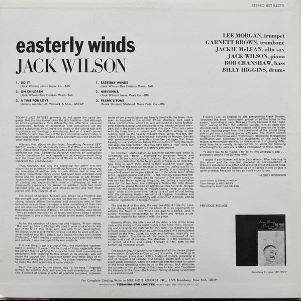 Jack Wilson - Easterly Winds (Vinyl, LP, Album, Reissue) Very Good Plus (VG+) / Near Mint (NM or M-)