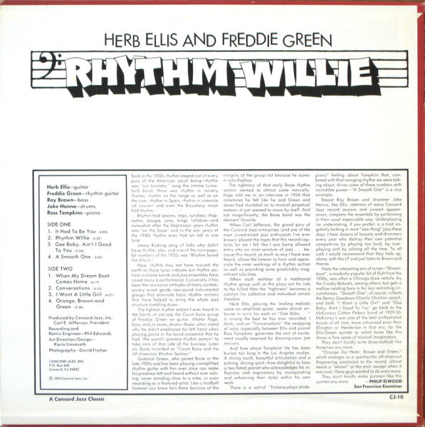 Herb Ellis - Rhythm Willie (Vinyl, LP, Album, Reissue) Very Good Plus (VG+) / Very Good (VG)
