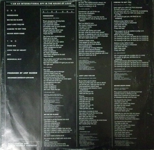 Carly Simon - Spy (Vinyl, LP, Album) Very Good Plus (VG+) / Very Good Plus (VG+)