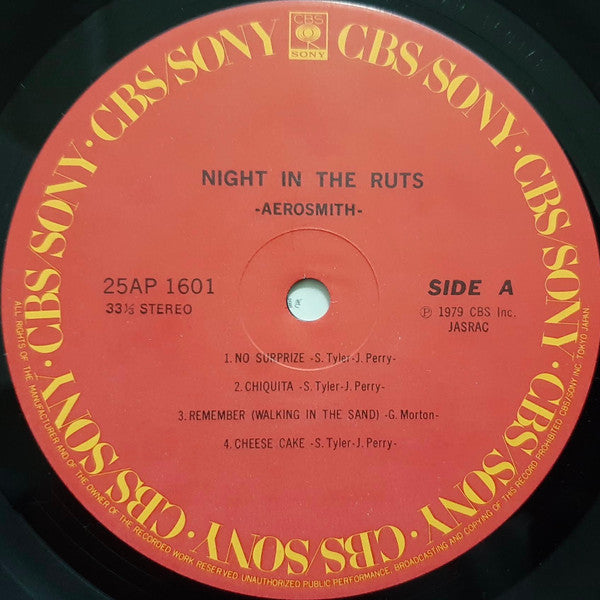 Aerosmith - Night In The Ruts (Vinyl, LP, Album)