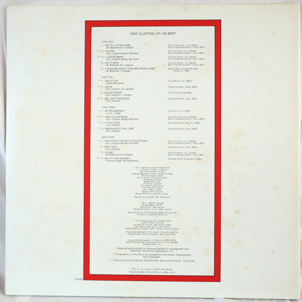 Eric Clapton - At His Best (2xVinyl, LP, Compilation, Reissue) Very Good Plus (VG+) / Very Good Plus (VG+)
