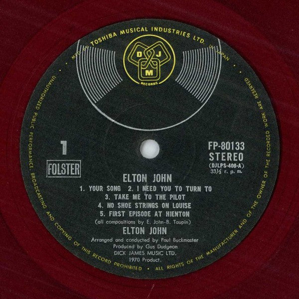 Elton John - Elton John (Vinyl, LP, Album, Stereo)