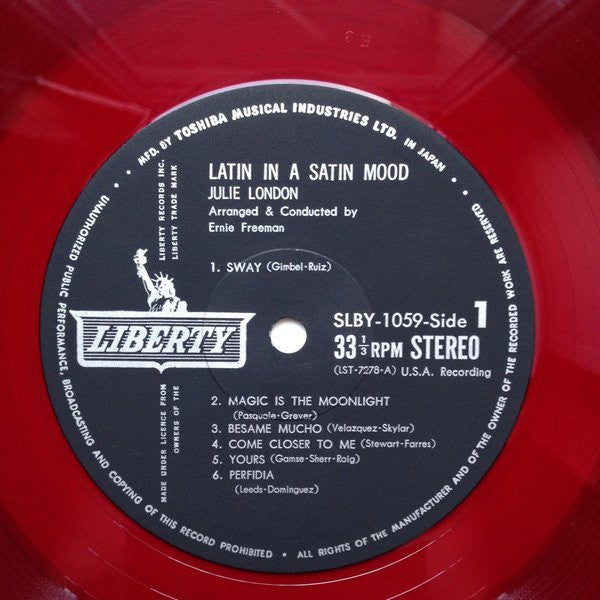Julie London - Julie London Sings Latin In A Satin Mood (Vinyl, LP, Album, Stereo) Very Good (VG) / Very Good Plus (VG+)