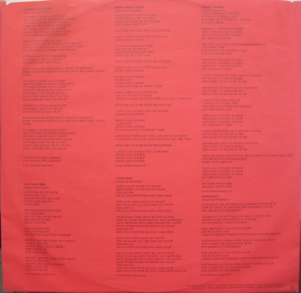 The Beatles - 1962-1966 (Vinyl, LP, Album, Compilation)