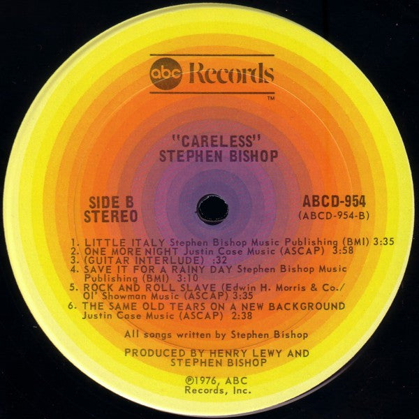 Stephen Bishop - Careless (Vinyl, LP, Album) Good Plus (G+) / Very Good (VG)