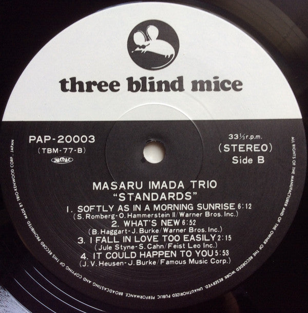 Masaru Imada Trio - Standards (Vinyl, LP, Album, Reissue)