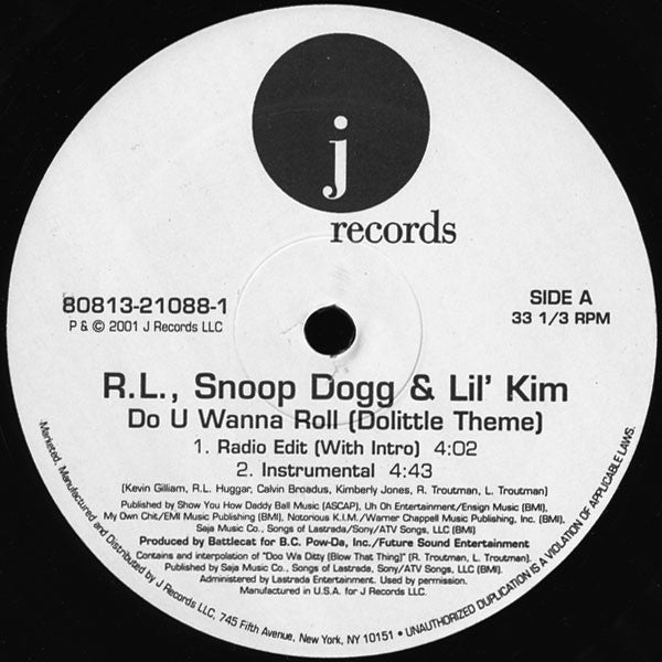 RL (2) - Do U Wanna Roll (Dolittle Theme) (Vinyl, 12", Single, 33 ⅓ RPM) Very Good (VG) / Very Good (VG)