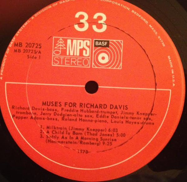 Richard Davis (2) - Muses For Richard Davis (Vinyl, LP, Album, Reissue, Stereo) Very Good Plus (VG+) / Good (G)
